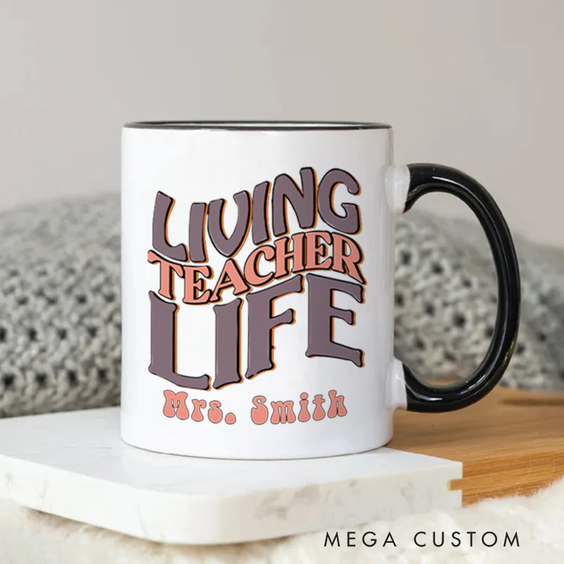 Personalized Teachers Mug Living Teacher Life Retro Mug Gift for Teachers