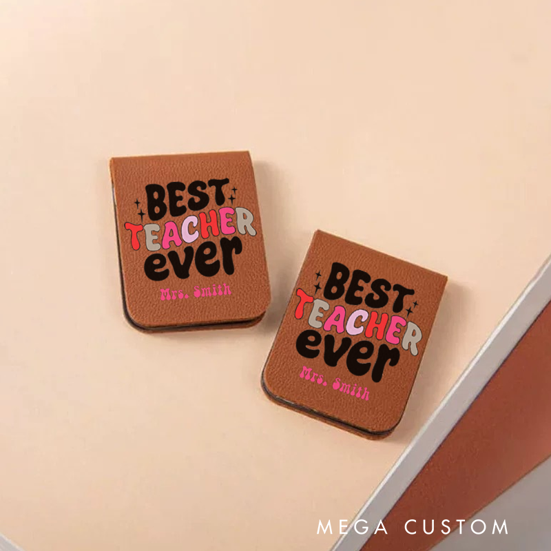 Personalized Leather Magnetic Bookmark Best Teacher Ever Colorful Comfortable Stylish Bookmark Ideal Gift for Teachers
