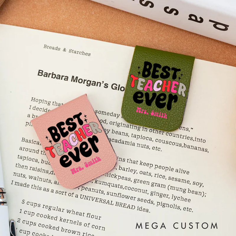 Personalized Leather Magnetic Bookmark Best Teacher Ever Colorful Comfortable Stylish Bookmark Ideal Gift for Teachers