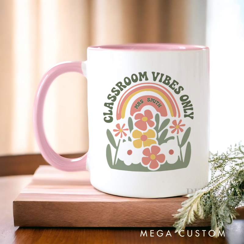 Personalized Teachers Mug Helping Little Minds Grow Floral Mug Beautiful and Heartwarming Gift for Teachers