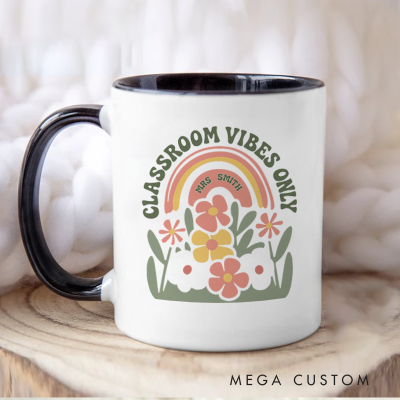 Personalized Teachers Mug Helping Little Minds Grow Floral Mug Beautiful and Heartwarming Gift for Teachers