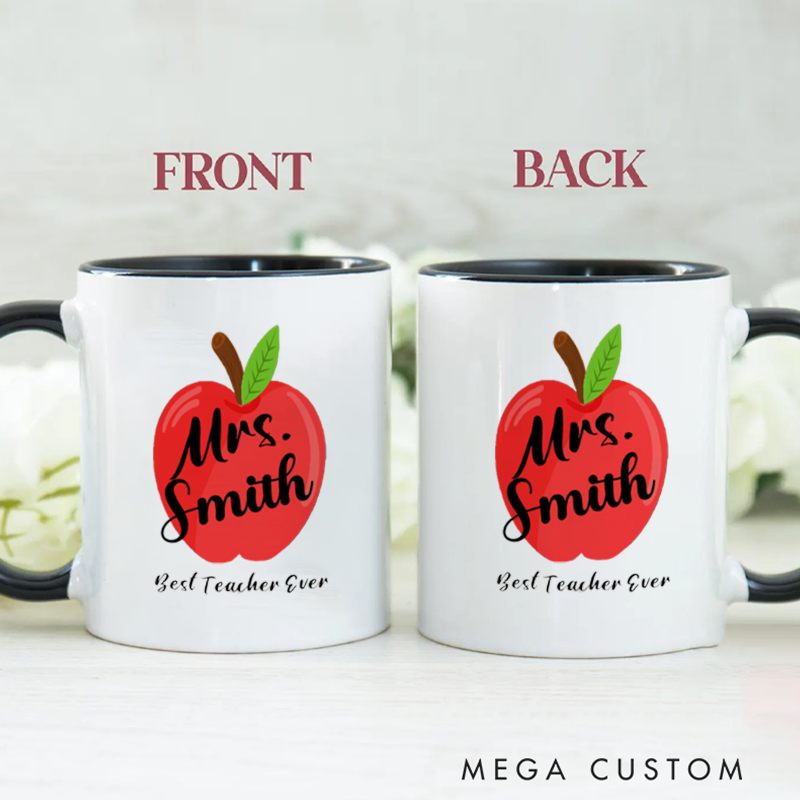 Personalized Teachers Mug Red Apple Mug Lovely and Inspiring Gift for Teachers