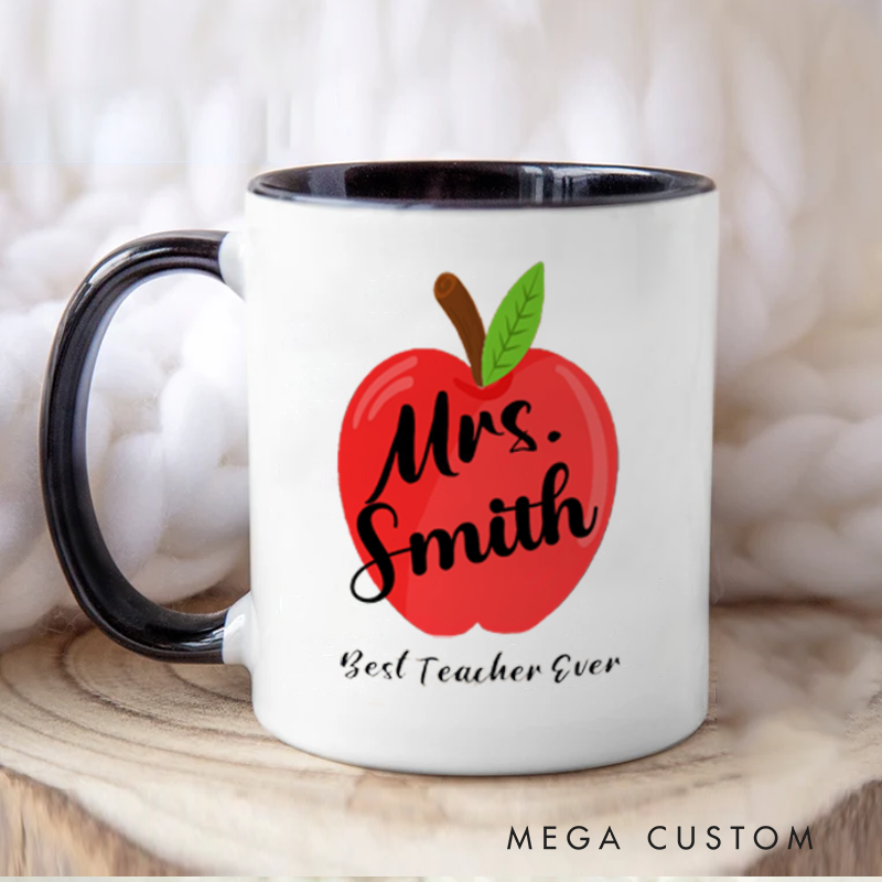 Personalized Teachers Mug Red Apple Mug Lovely and Inspiring Gift for Teachers