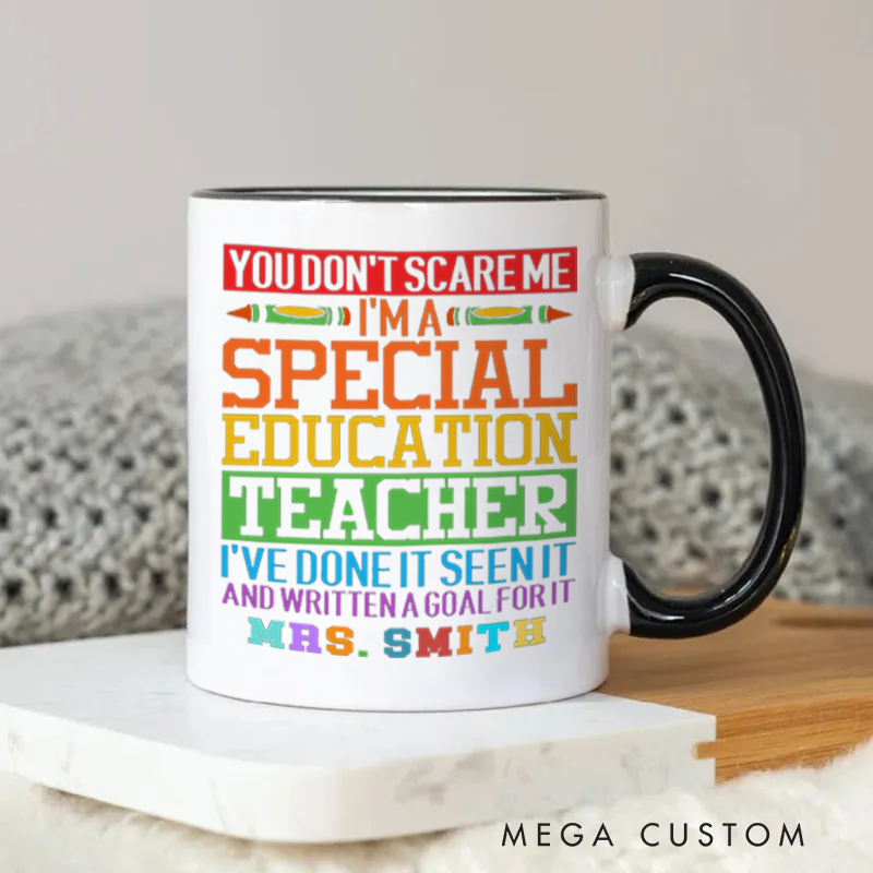 Personalized Teacher Mug Special Education Teacher Colorful Crayons Mug Perfect and Empowering Gift for Special Education Teachers