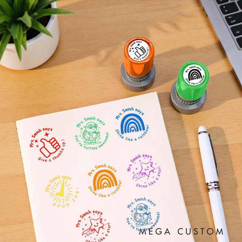 Personalized Teacher Stamps Teacher Says Design Perfect Teacher Appreciation Gift
