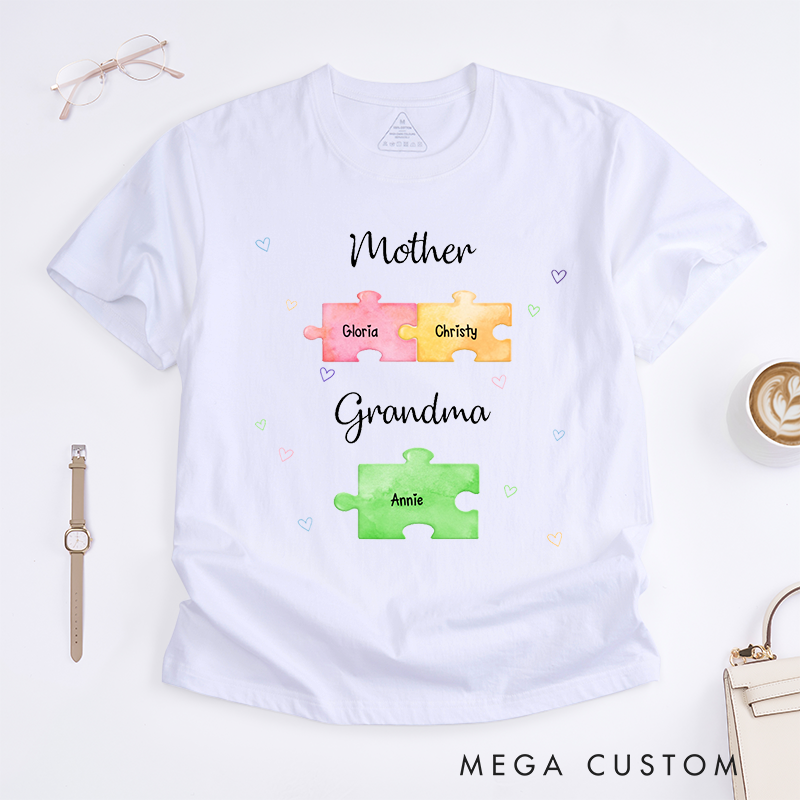 Personalized Puzzle Gift for Mom Grandmother Classic T-Shirt