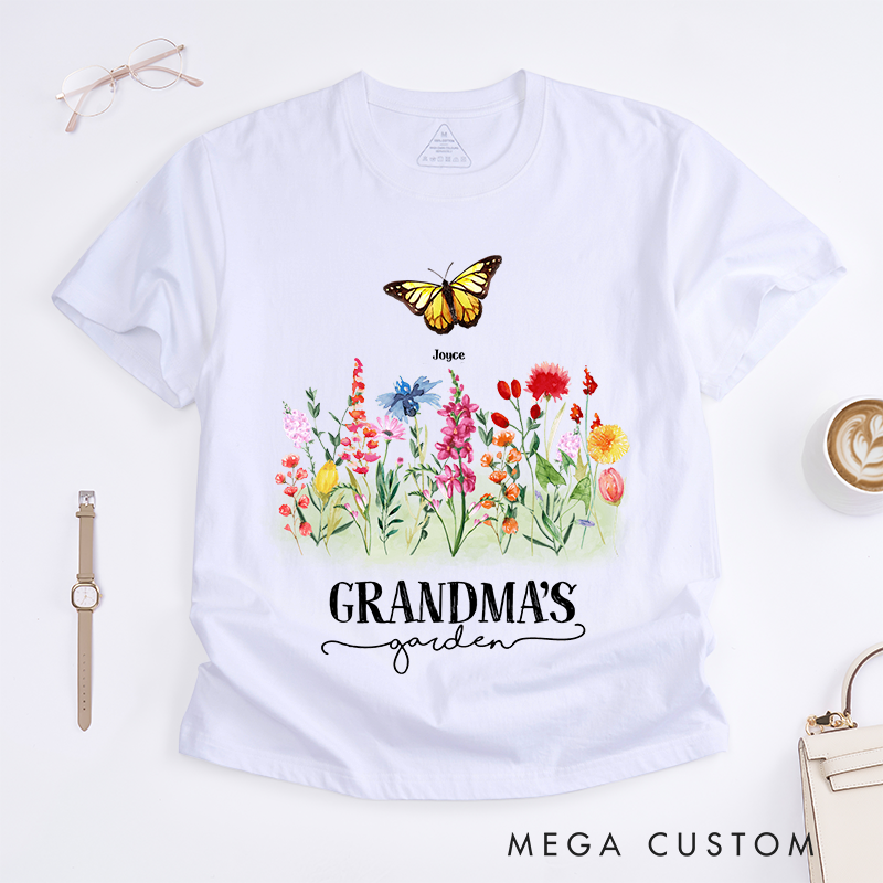 Personalized Garden Butterflies Classic T-Shirt Gifts for Mom Grandma
