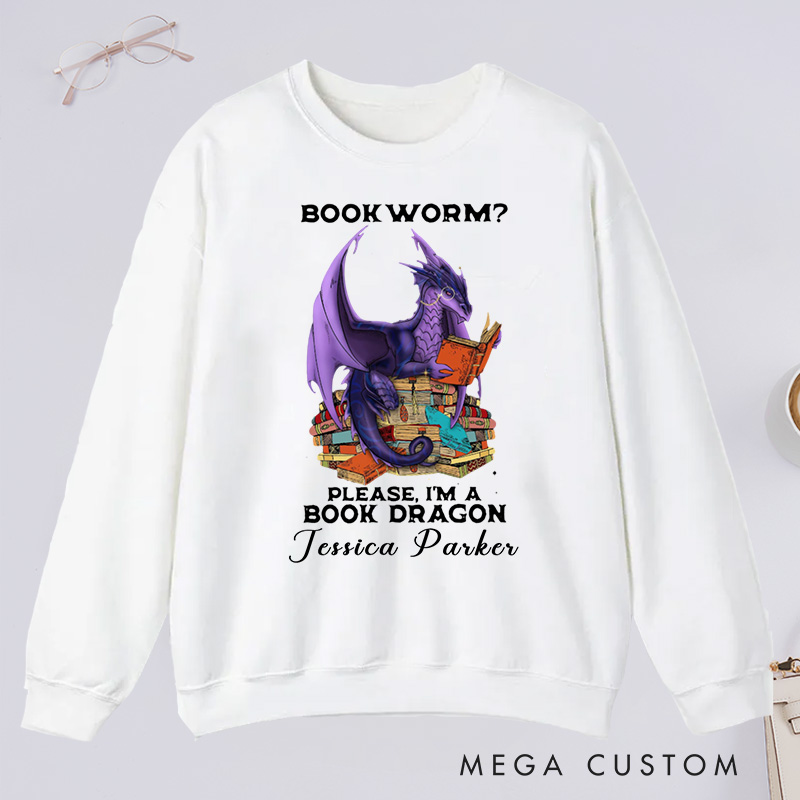 Personalized Dragon Book Classic Sweatshirts Bookworm Sweatshirt Reading Sweatshirt Reading Lover Shirt