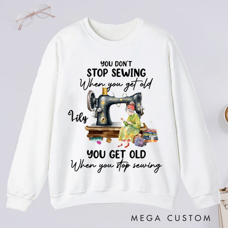 Personalized Funny Quotes Sewing Machine Classic Sweatshirts Sewing Sweatshirts Sewing Pattern Sweatshirts Mom Life Cute Sewing Gift