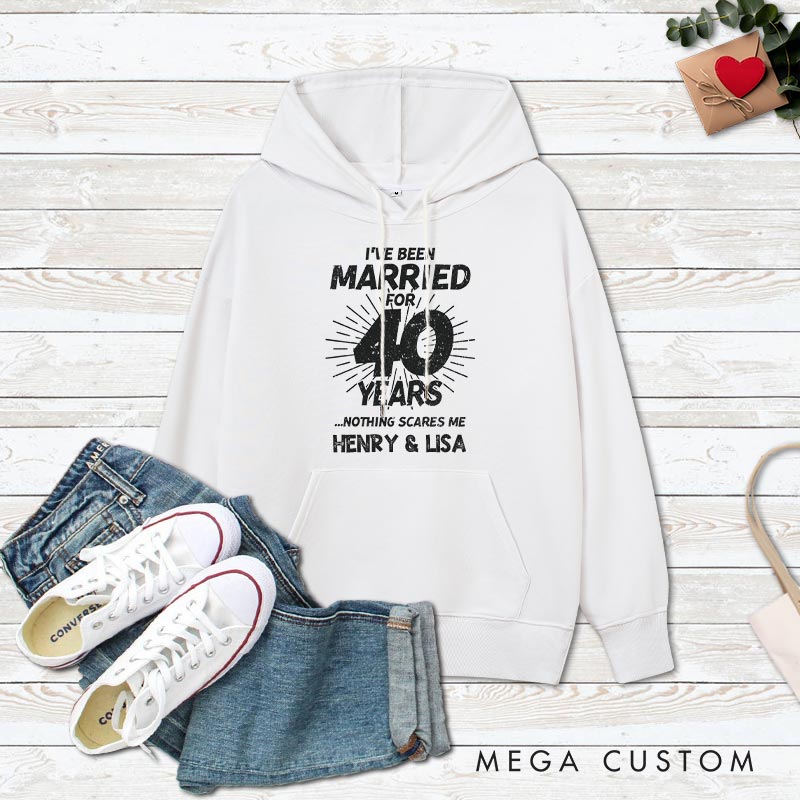 Personalized Funny Anniversary Married for 40 Years Hoodies 40th Anniversary Gift Hoodie Couple Anniversary Outfit for Husband Wife