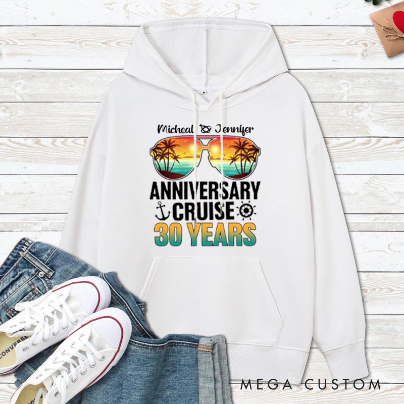 Personalized 30th Anniversary Cruise Hoodie 30 Years Anniversary Gift Hoodie for Couple Anniversary Outfit for Husband Wife