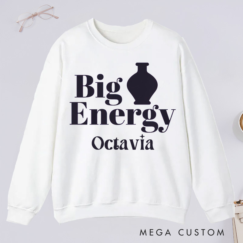 Personalized Big Pot Energy Pottery Classic Sweatshirts Funny Ceramic Artist Sweatshirts Pottery Enthusiast Gift Potters Graphic Sweatshirts