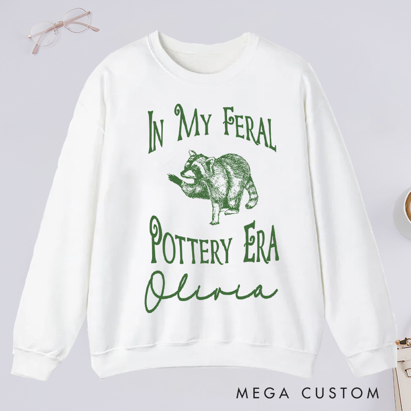 Personalized In My Feral Pottery Era Classic Sweatshirts Comfort Colors Pottery Sweatshirts Gifts For Potter Pottery Sweatshirts Gift