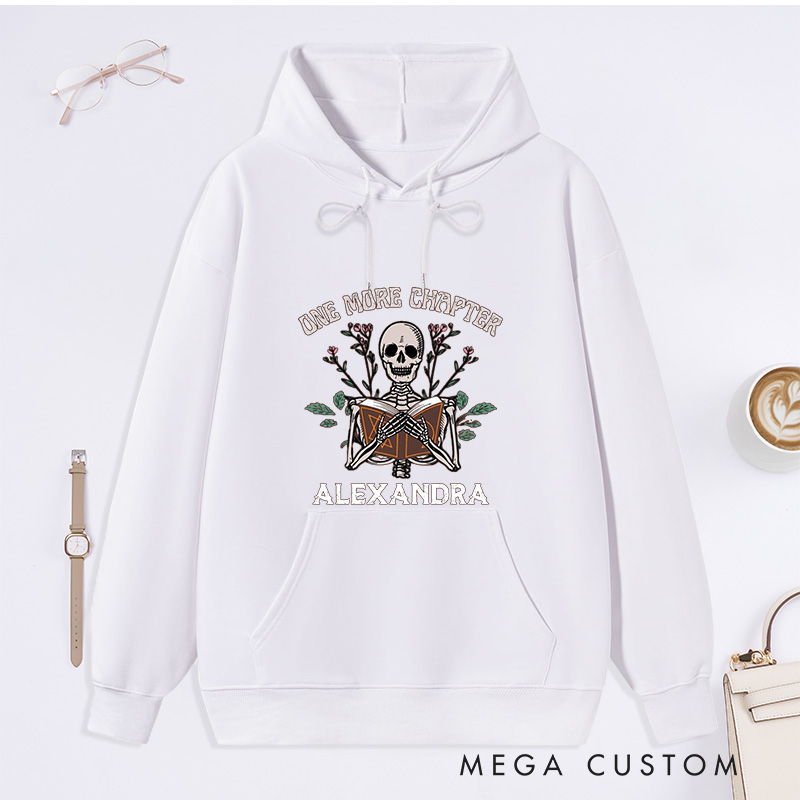 Personalized One More Chapter Classic Hoodies Custom Book Lover Hoodies with Name Reading Hoodies Librarian Gift Book Lover Gift