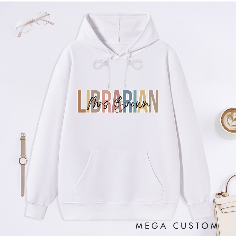 Personalized Librarian Classic Hoodies Custom Librarian Hoodies with Name Librarian Gift Librarian Day Gift