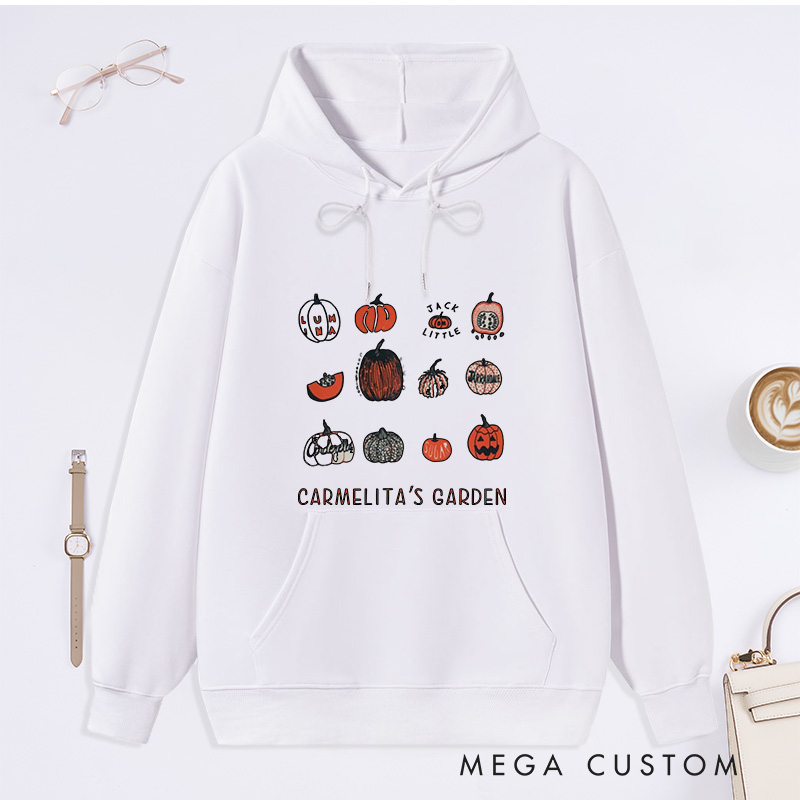 Personalized Pumpkin Classic Hoodies Custom Gardening Hoodies with Name Plant Lover Gift Gardening Gift for Gardener