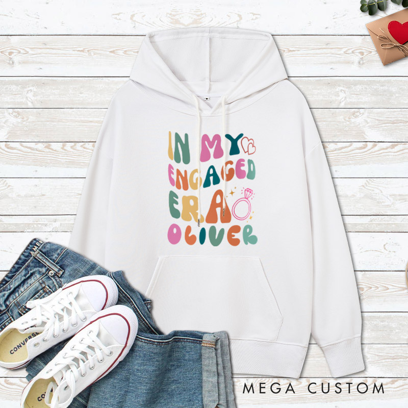 Personalized In My Engaged Era in Vibrant Colors Fiancee Engagement Fiancée Hoodie