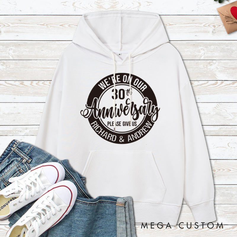 Personalized 30th Anniversary Humor Hoodie Couple 30th Anniversary Top Wear for Her Him Anniversary Outfit for Wife Husband