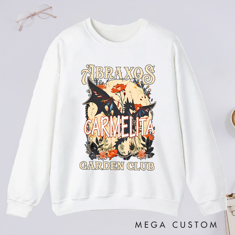 Personalized Garden Club Classic Sweatshirts Fantasy Book Lover Sweatshirt with Name Gardening Lover Gift Plant Lover Gift Bookish Gift
