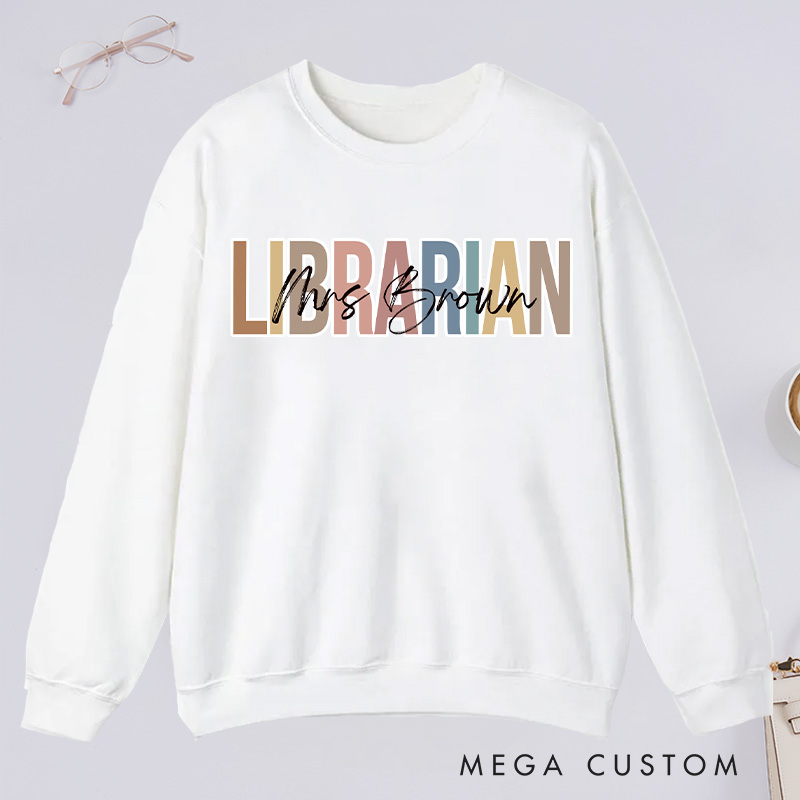 Personalized Librarian Classic Sweatshirts Custom Librarian Sweatshirt with Name Librarian Day Gift Librarian Gift