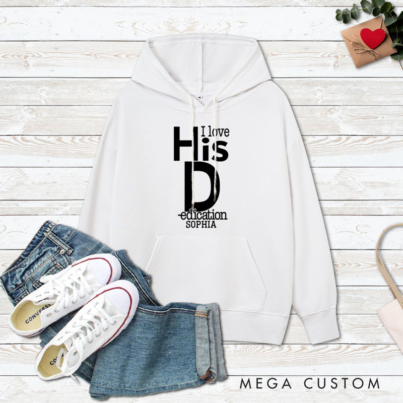 Personalized Couple I love Her Personality I love His Dedication Hoodie Valentine's Day Sweatshirt for Boyfriend Girlfriend Husband Wife