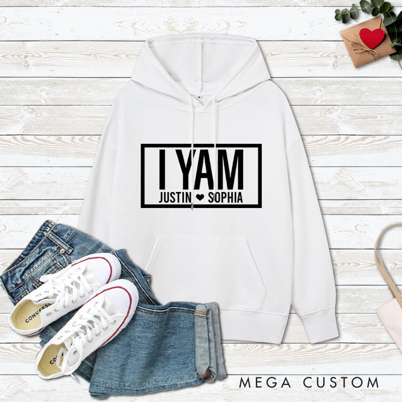 Personalized Couple Minimalist She's My Sweet Potato and I Yam Hoodie Couple Thanksgiving Sweatshirt for Boyfriend Girlfriend Husband Wife