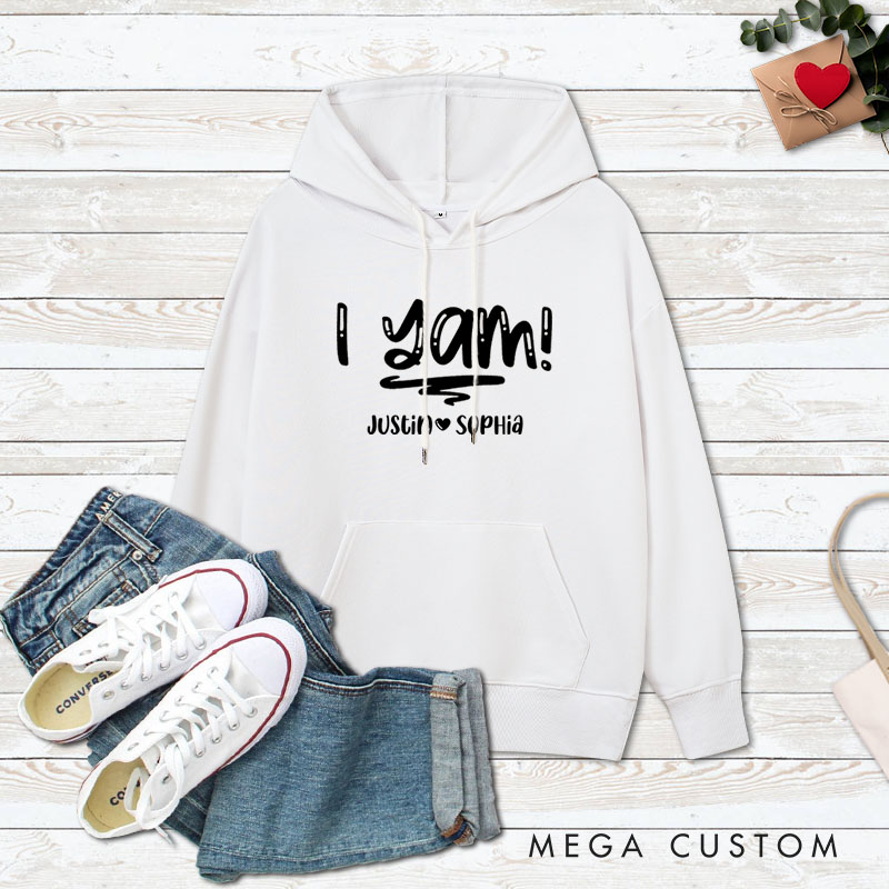 Personalized Couple Playful She's My Sweet Potato and Yam Hoodie Couple Thanksgiving Sweatshirt for Husband Wife Boyfriend Girlfriend
