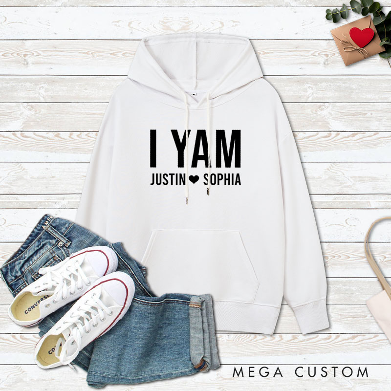 Personalized Couple Funny She's My Sweet Potato and I Yam Hoodie Couple Thanksgiving Sweatshirt for Husband Wife Boyfriend Girlfriend