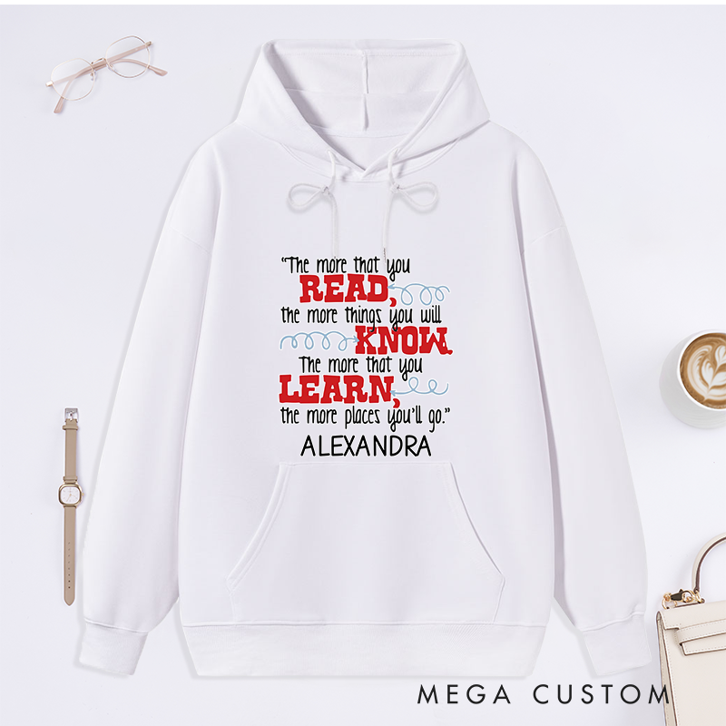 Personalized the More That You Read Classic Hoodies Custom Book Lover Hoodies with Name Reading Hoodies Librarian Gift Book Lover Gift