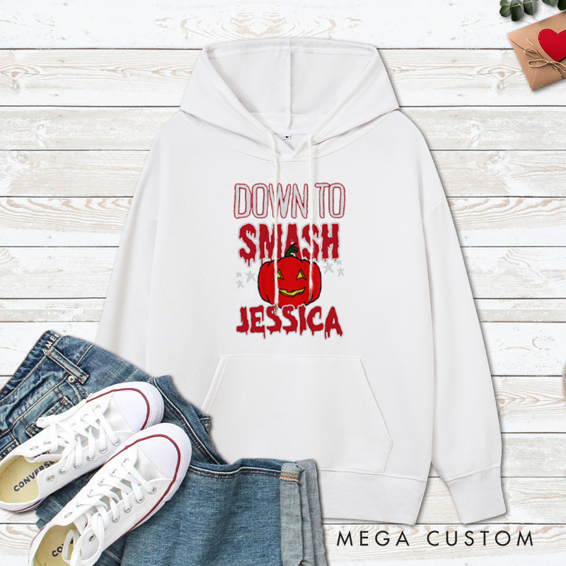 Personalized Just the Tip and Down to Smash Halloween Couple Hoodie