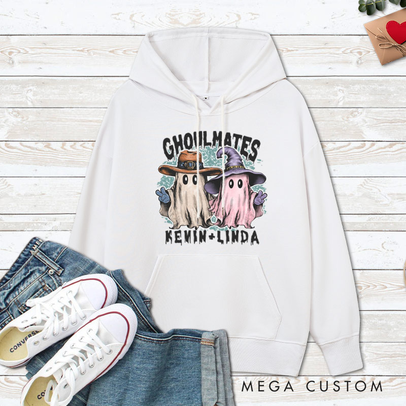 Personalized Ghoultmates Couple Ghost Halloween Couple Hoodie