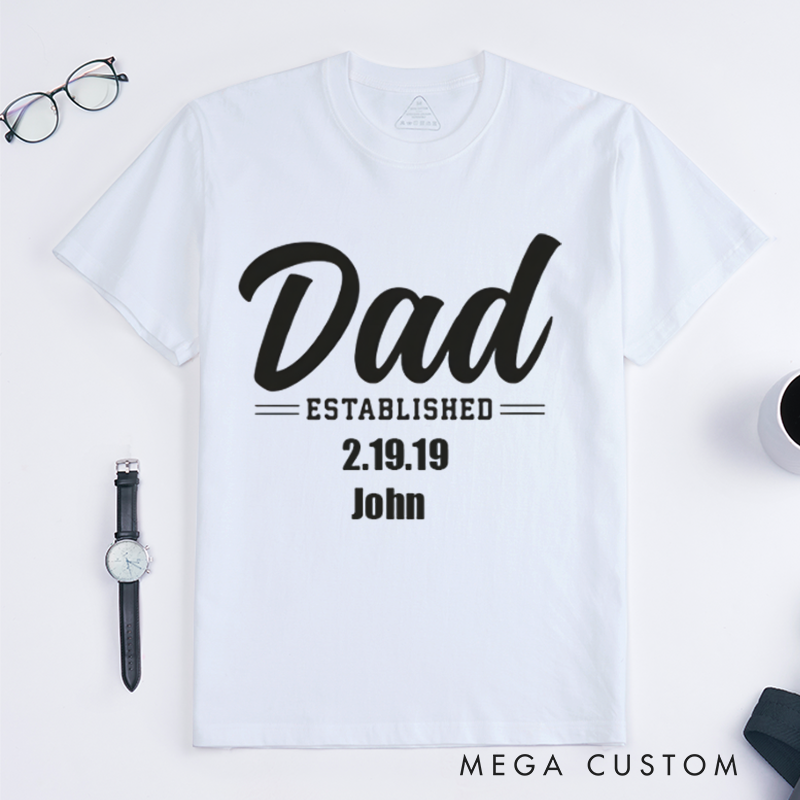 Personalized a Gift from Dad Established Design with Date and Name Classic T-shirt