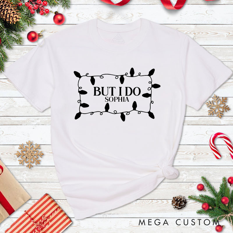 Personalized Couple I Don't Do Matching Christmas Outfits But I Do T-Shirt Couple Christmas Matching T-Shirt for Husband Wife Boyfriend Girlfriend