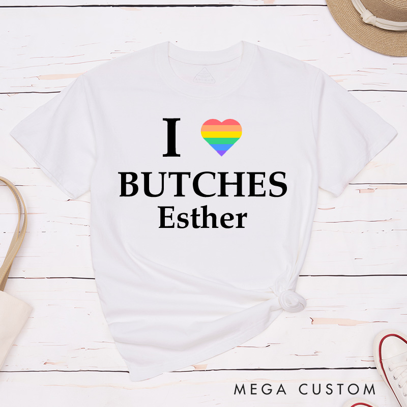 Personalized LGBTQA+ Couple T-Shirts LGBTQ Lesbian Gay Matching Shirt for Her Him Pride Month LGBTQ Couple Tee