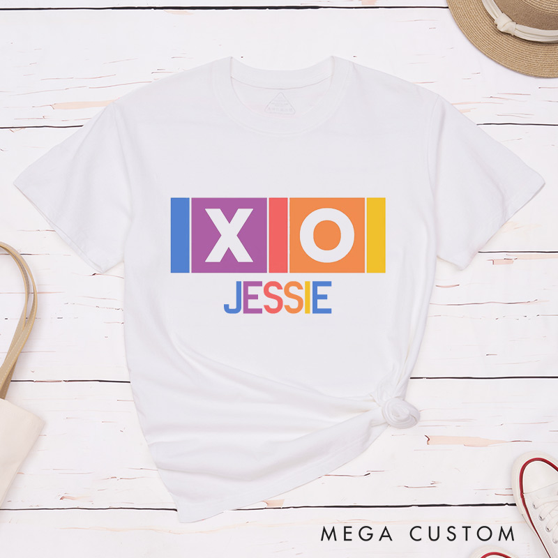 Personalized XOXO Love Matching Couple T-Shirts LGBTQA+ Couple Matching Shirt for Lesbian Gay LGBTQ XOXO Tee for Her Him