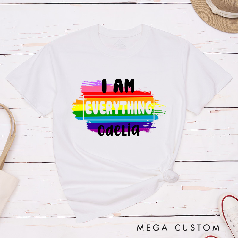 Personalized LGBTQ Couple Matching Shirt I Have Everything I Am Everything Rainbow Couple T-Shirts Lesbian Tee for Her