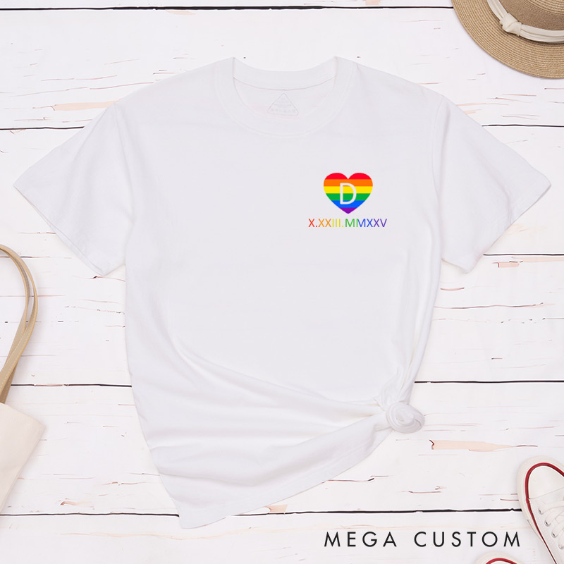 Personalized Minimalist LGBTQ Couple T-Shirts LGBTQ Gay Lesbian Matching Shirt Couple T-Shirt for LGBTQA+