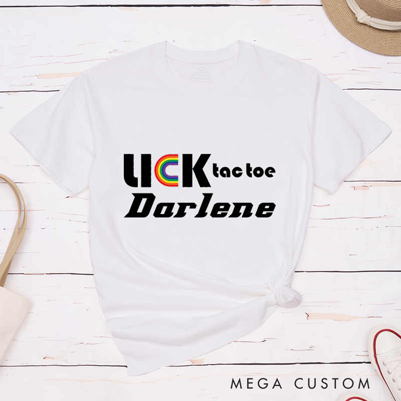 Personalized LGBTQ Lesbian Couple Matching T-Shirt Funny Rock Paper Scissors Tic Tac Toe Couple T-Shirts for Lesbian LGBTQA+ Tee