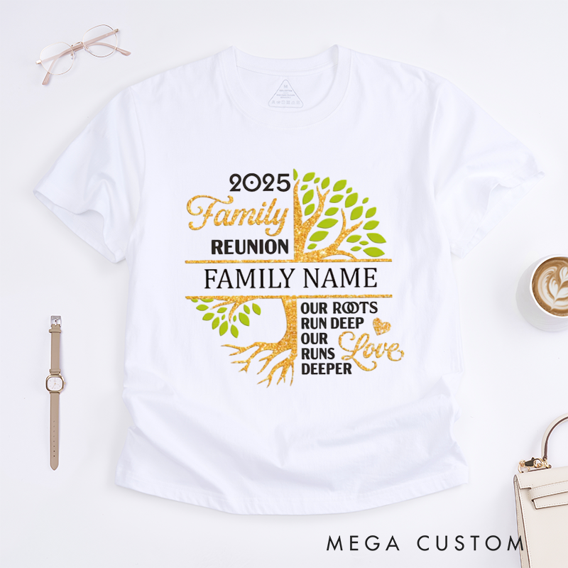 Personalized Custom Family Tree and Reunion Shirts Celebrating Deep Roots and Love Classic T-shirt