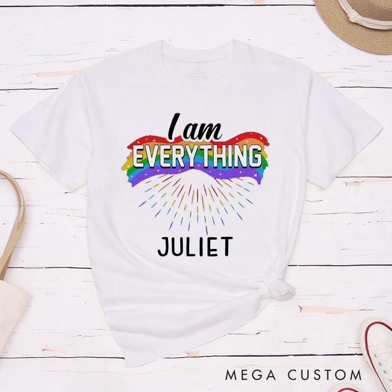 Personalized Lesbian Matching T-Shirts Everything I Need Everything I Am Couple T-Shirts LGBTQ Lesbian Couple Matching Tee