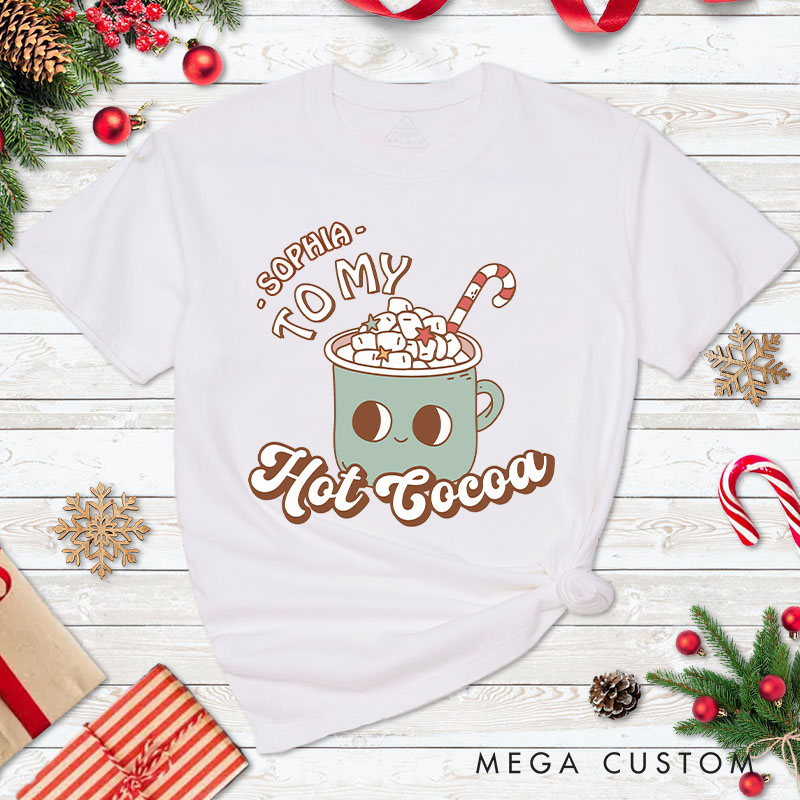 Personalized Couple You’re the Marshmallows Christmas T-Shirt Couple To My Hot Cocoa Matching Shirt for Husband Wife Boyfriend Girlfriend Tee Tops