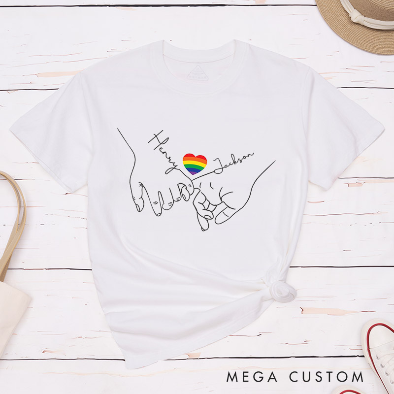 Personalized Pinky Promise Love Matching T-Shirts LGBTQ Lesbian Gay Matching Shirt LGBTQA+ Couple Matching Shirt for Her Him