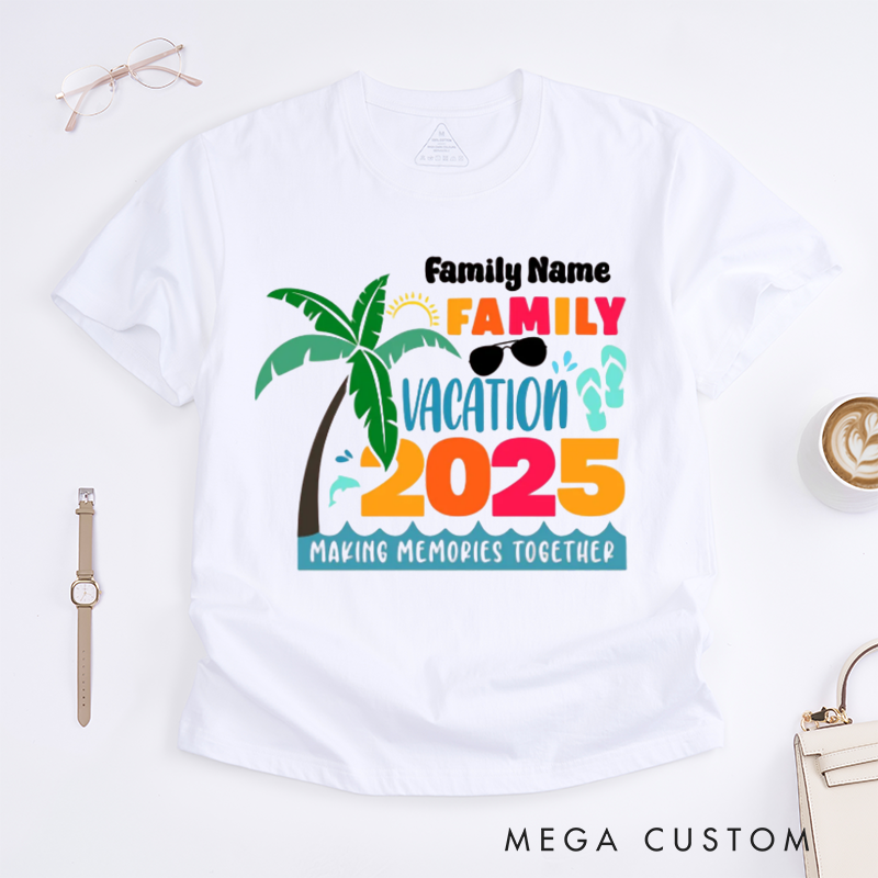 Personalized 2025 Family Vacation Matching Shirts for Making Memories Together at the Beach Classic T-shirt