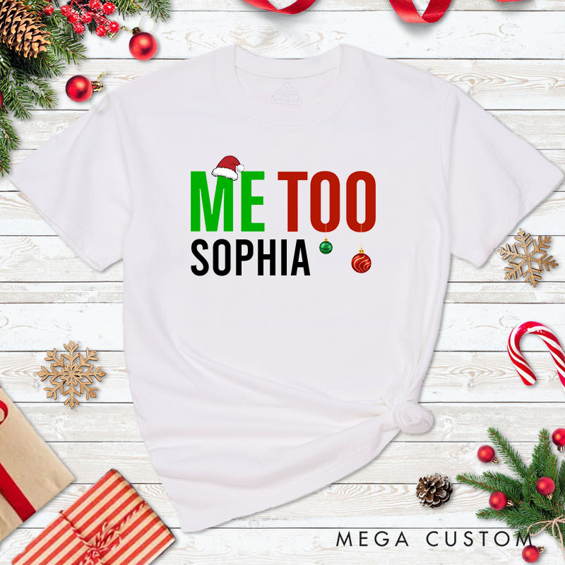 Personalized Couple TBH I'm Liking These Shirts and Me Too Christmas T-Shirt Couple Xmas Matching T-Shirt for Husband Wife Boyfriend Girlfriend Tees