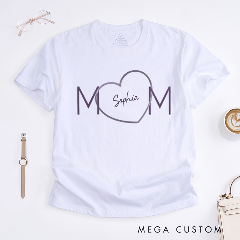 Personalized a Gift Mom Heart Design Classic T-shirt