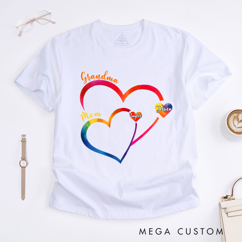 Personalized Generations Linked by Love Classic T-Shirt Gift for Mom Grandma