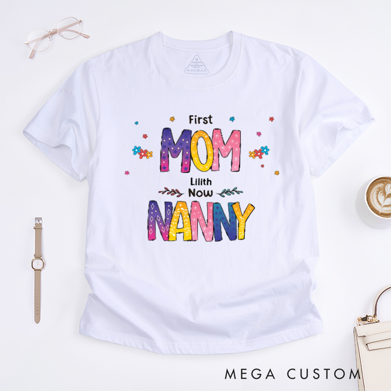 Personalized Color of Love First Mom Now Grandma Classic T-Shirt Mother's Day Gift