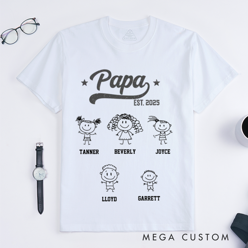 Personalized Become a Dad Since Classic T-Shirt  Gift for Dad Grandpa