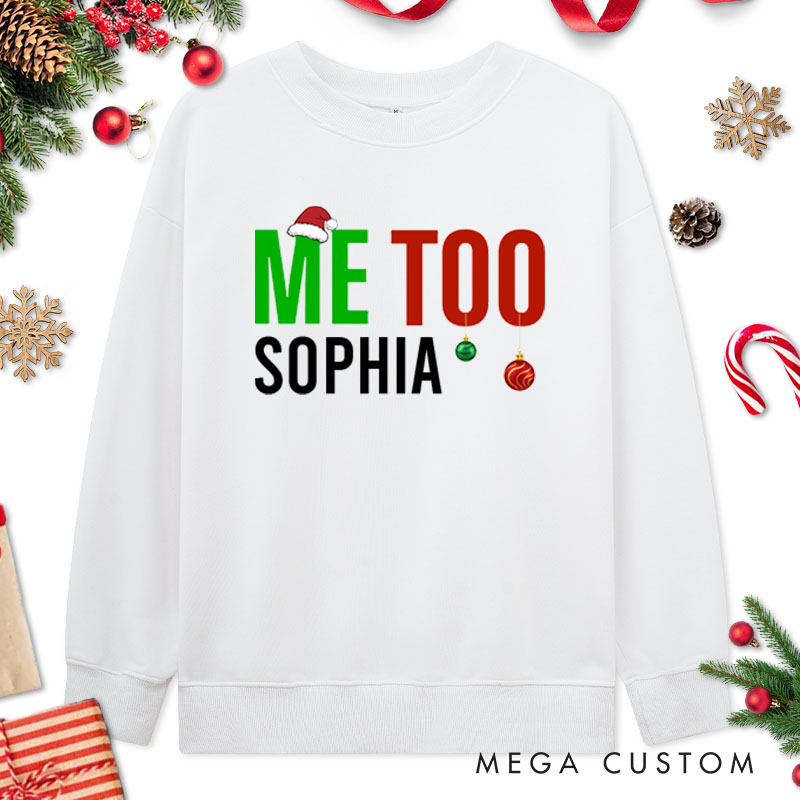 Personalized Couple TBH I'm Liking These Shirts and Me Too Christmas Sweatshirt Couple Xmas Matching Sweatshirt for Husband Wife Boyfriend Girlfriend