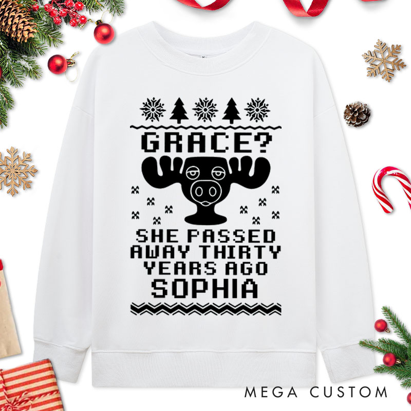 Personalized Couple They Want You to Say Grace the Blessing Christmas Sweatshirt Xmas Matching Sweatshirt for Husband Wife Boyfriend Girlfriend